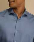 Steel Blue Sateen Shirt