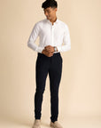Dark Blue Zipper Pants - 4 way Jet-Setter