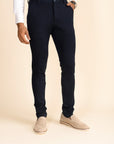 Dark Blue Zipper Pants - 4 way Jet-Setter