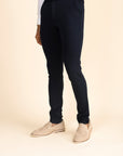 Dark Blue Zipper Pants - 4 way Jet-Setter