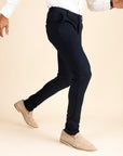 Dark Blue Zipper Pants - 4 way Jet-Setter