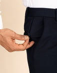 Dark Blue Zipper Pants - 4 way Jet-Setter