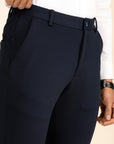 Dark Blue Zipper Pants - 4 way Jet-Setter