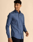 Royal Blue Melange Shirt
