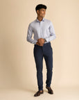 Slate Blue Zipper Pants - 4 way Jet-Setter