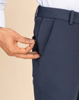Slate Blue Zipper Pants - 4 way Jet-Setter