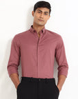 Light Maroon Poplin Solid Shirt