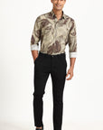 Olive Leaf Print Shirt EOSS