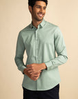 Mint Stretch Satin Shirt EOSS