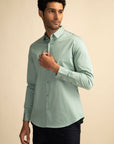 Mint Stretch Satin Shirt EOSS