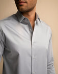 Steel Stretch Satin Shirt