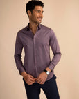 Plum Stretch Satin Shirt
