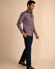 Plum Stretch Satin Shirt