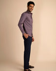 Plum Stretch Satin Shirt