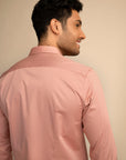 Peach Stretch Satin Shirt EOSS