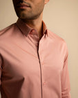 Peach Stretch Satin Shirt EOSS