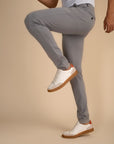 Light Grey Zipper Pants - 4 way Jet-Setter