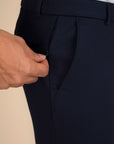 Navy Zipper Pants - 4 way Jet-Setter