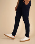 Navy Zipper Pants - 4 way Jet-Setter
