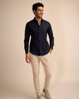 Deep Navy Micro Dot Shirt EOSS
