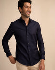 Deep Navy Micro Dot Shirt EOSS