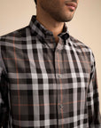 Soho Grey Peach Button-Down Shirt EOSS