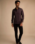 Velour Stretch Satin Shirt