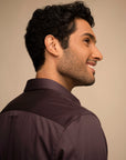 Velour Stretch Satin Shirt