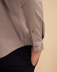 Beige Stretch Satin Shirt EOSS