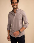 Beige Stretch Satin Shirt EOSS