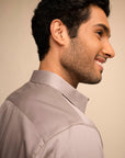 Beige Stretch Satin Shirt EOSS