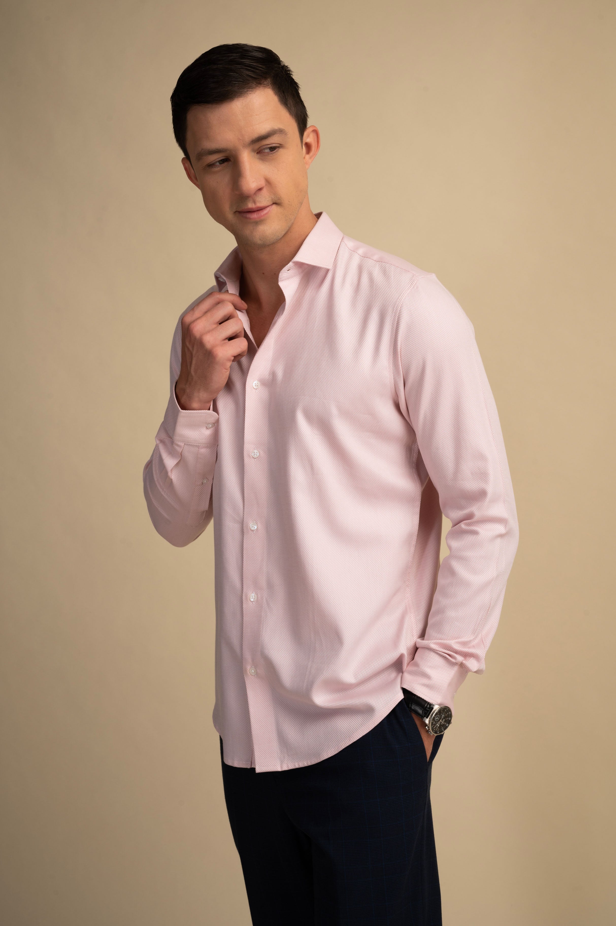 Premium Comfort Dress Shirt Light Pink, 56% OFF