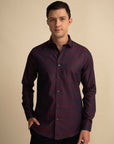 Wine Broad Stripe Shirt EOSS