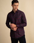 Wine Broad Stripe Shirt EOSS