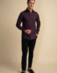 Wine Broad Stripe Shirt EOSS