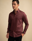 Deep Plum Stretch Satin Shirt EOSS