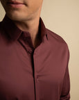 Deep Plum Stretch Satin Shirt EOSS