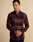 Multi Check Wine Shirt EOSS