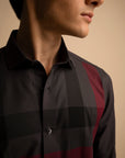 Multi Check Charcoal Shirt EOSS