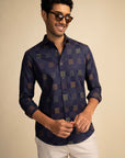 Navy Multi Check Shirt EOSS
