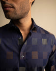 Navy Multi Check Shirt EOSS