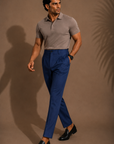 Blue Pleated Trouser