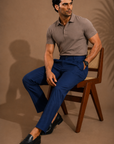 Blue Pleated Trouser