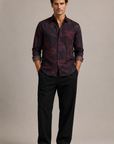 Maroon Wide Print Shirt