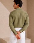 Green Linen Casual Shirt