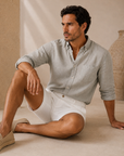 Pumice Khaki Linen Button Down Shirt