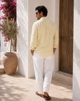 Yellow Linen Button Down Shirt