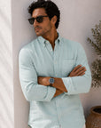 Emerald Linen Button Down Shirt