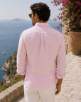 Light Pink Linen Button Down Shirt