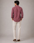 Cherry Linen Button Down Shirt